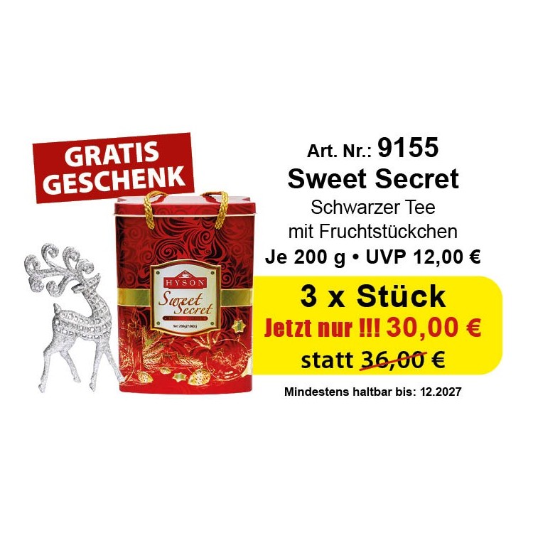Art. 9155 3 x Hyson Schwarzer Tee "Sweet Secret" je 200g