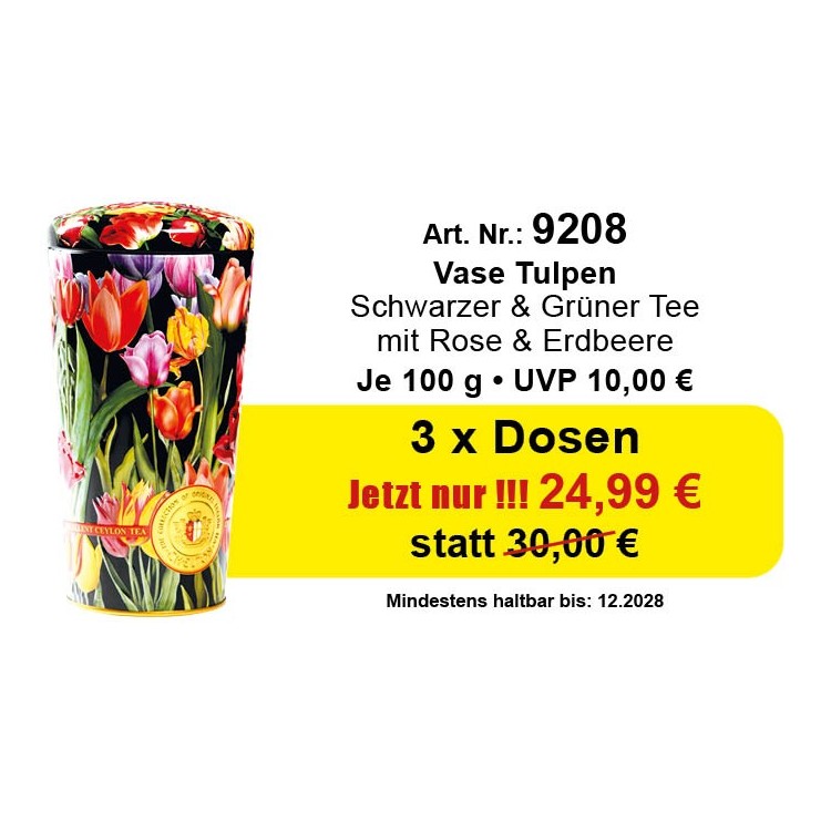 Art.Nr. 9208 Angebot 3 x Chelton VASE TULPEN   je 100 Gr.