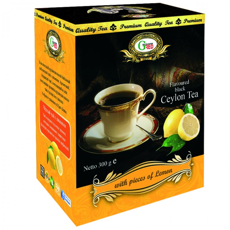 Atr. 1054 Gred Schwarzer Ceylon Tee Mit Zitrone Stückchen 300 Gr.
