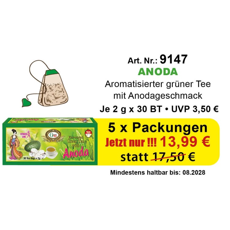 Art. 9147 5x Gred Grüner Tee mit Anoda je 2g x 30