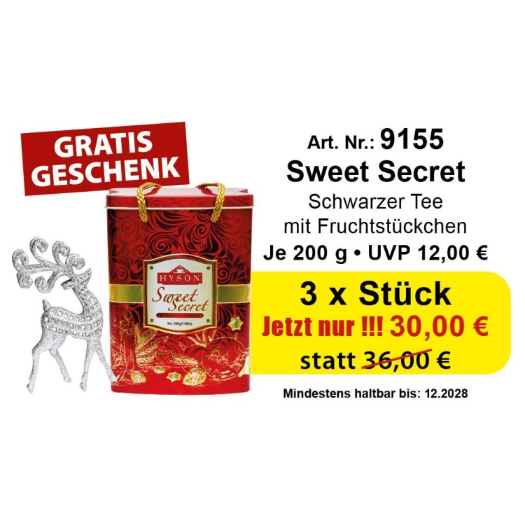 Art. 9155 3 x Hyson Schwarzer Tee "Sweet Secret" je 200g