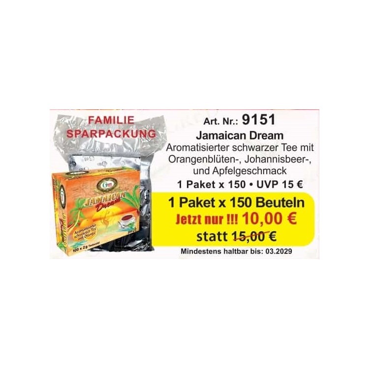 Art. 9151 Family Pack 150 x 2 Gr. Jamaika Dream Schwarzer Tee
