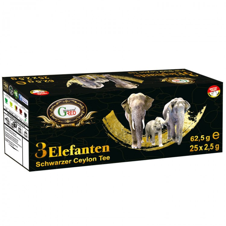 Gred Schwarzer Tee "3 Elefanten" 2,5g x 25