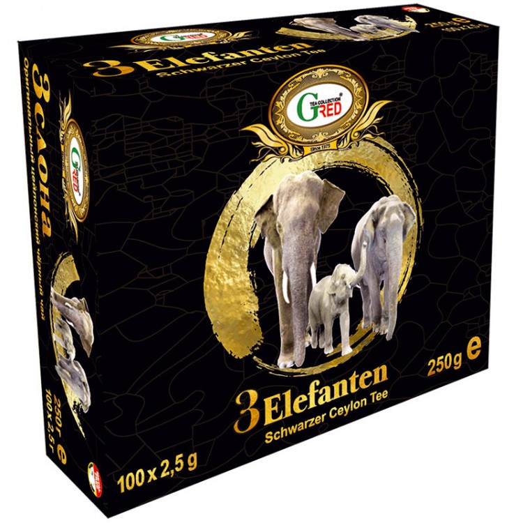 Gred Schwarzer Tee "3 Elefanten" 2,5g x 100