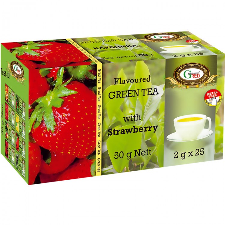 Gred Grüner Tee mit Erdbeere 2g x 25 Gred Grüner Tee mit Erdbeere 2g x 25