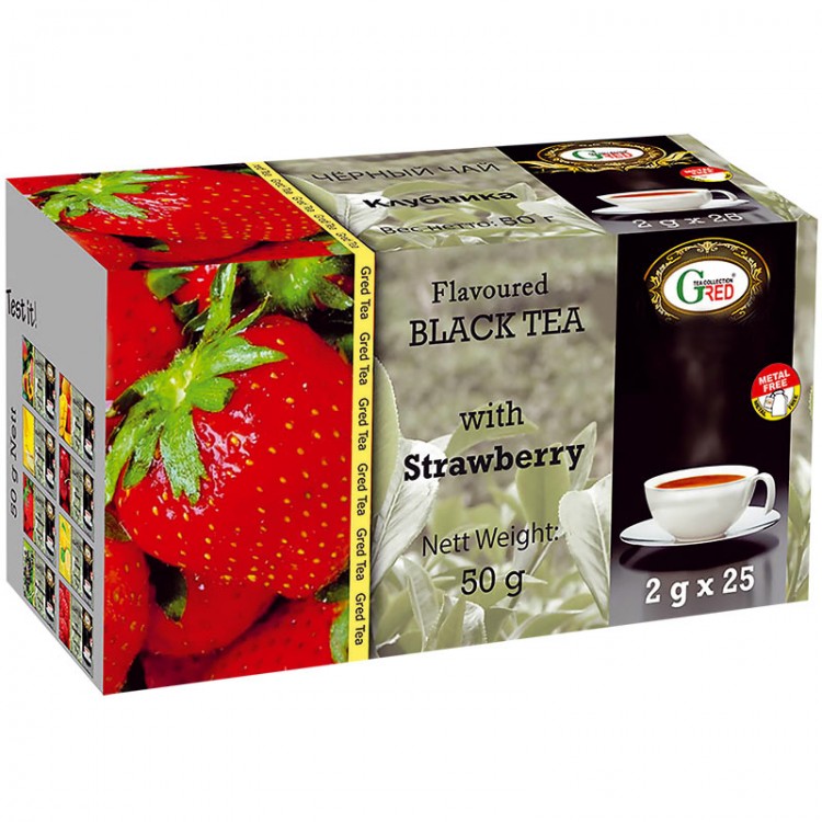 Gred Schwarzer Tee mit Erdbeere 2g x 25