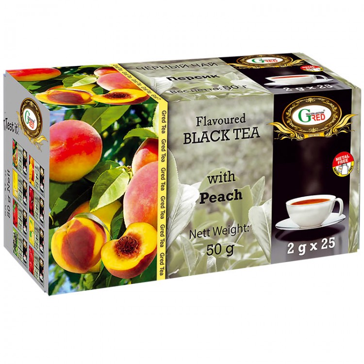 Gred Schwarzer Tee mit Pfirsich 2g x 25