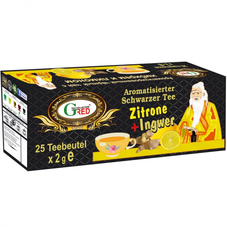 Schwarzer Tee Zitrone + Ingwer 2 x 25 TB