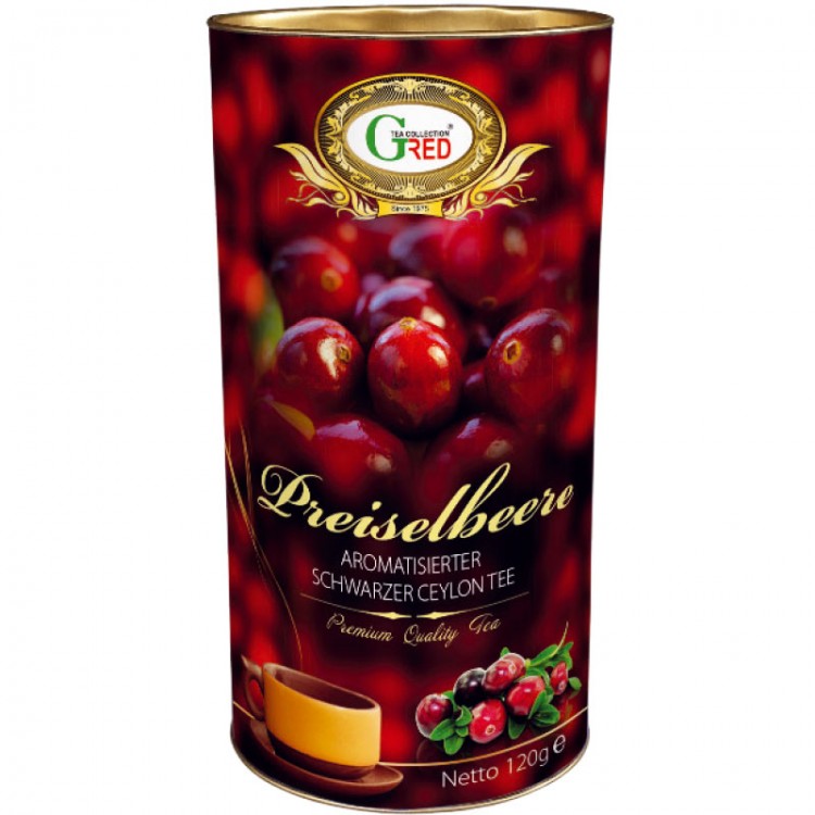 Art.1084 Gred Schwarzer Tee mit Preiselbeere 150g Art.1084 Gred Schwarzer Tee mit Preiselbeere 150g