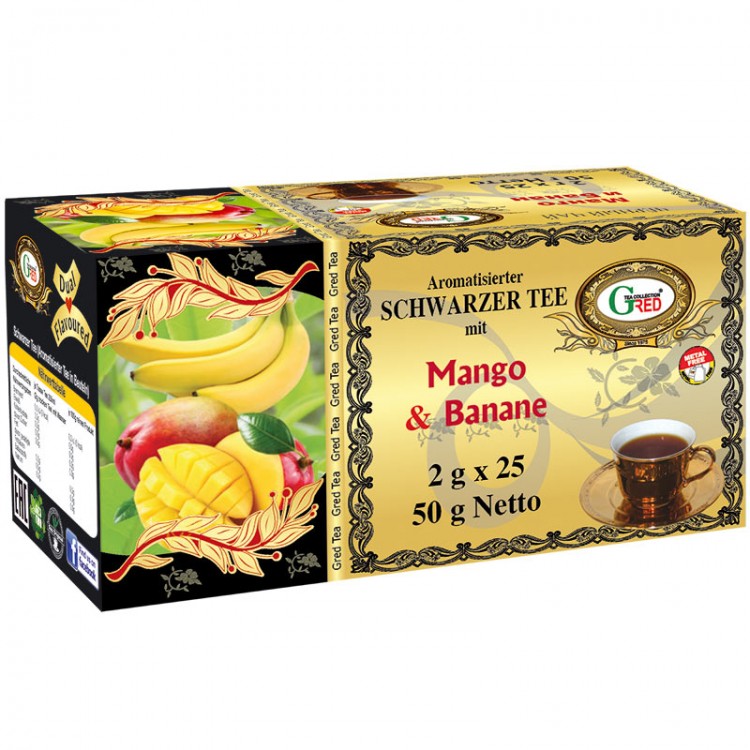 Gred Schwarzer Tee mit Mango & Banane 2g x 25