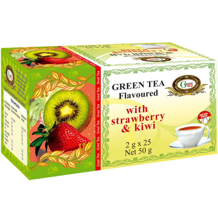 Gred Grüner Tee mit Erdbeere & Kiwi 2g x 25 Gred Grüner Tee mit Erdbeere & Kiwi 2g x 25