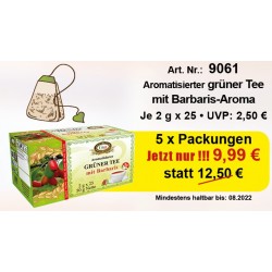 Art. 9061 5 x Gred Grüner Tee "Barbaris" je 2g x 25