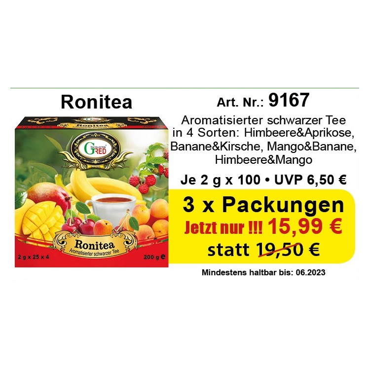 Art. 9167 3x Gred Schwarzer Tee "Ronitea" je 2g x 25 x 4