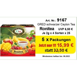 Art. 9167 5 x Gred Schwarzer Tee "Ronitea" je 2g x 25 x 4