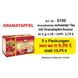 Art. 9150 5x Gred Schwarzer Tee "Granatapfel" je 2g x 25