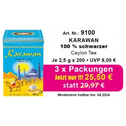 Art. 9100 3x Gred Schwarzer Tee "Karawan" je 2,5g x 200