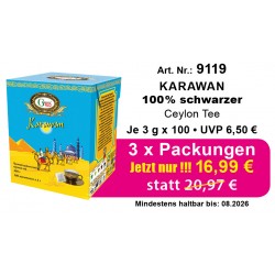 Art. Nr. 9119  3 x  Packung  Gred Schwarzer Tee "Karawan"  je 3 x 100
