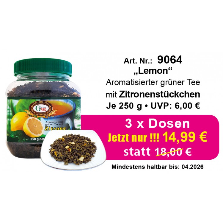 Art. 9064 3 x Gred Grüner Tee mit Zitrone je 250g